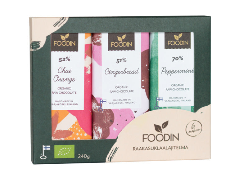 【FOODIN】Raw Chocolate Assort|ローチョコレートアソート6枚入り 1箱