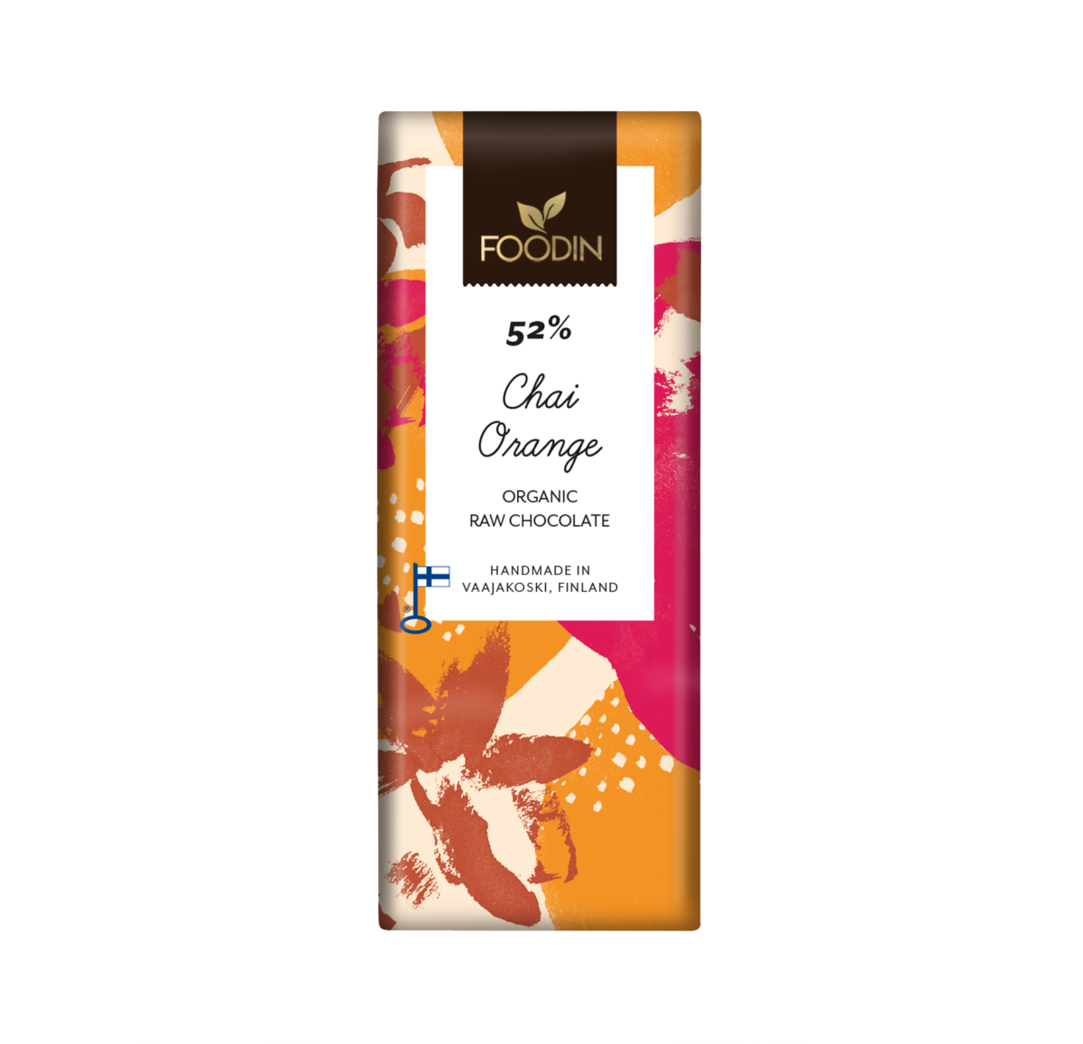【FOODIN】Raw Chocolate Chai Orange 52%, Organic 40g|ローチョコレート チャイオレンジ 単品