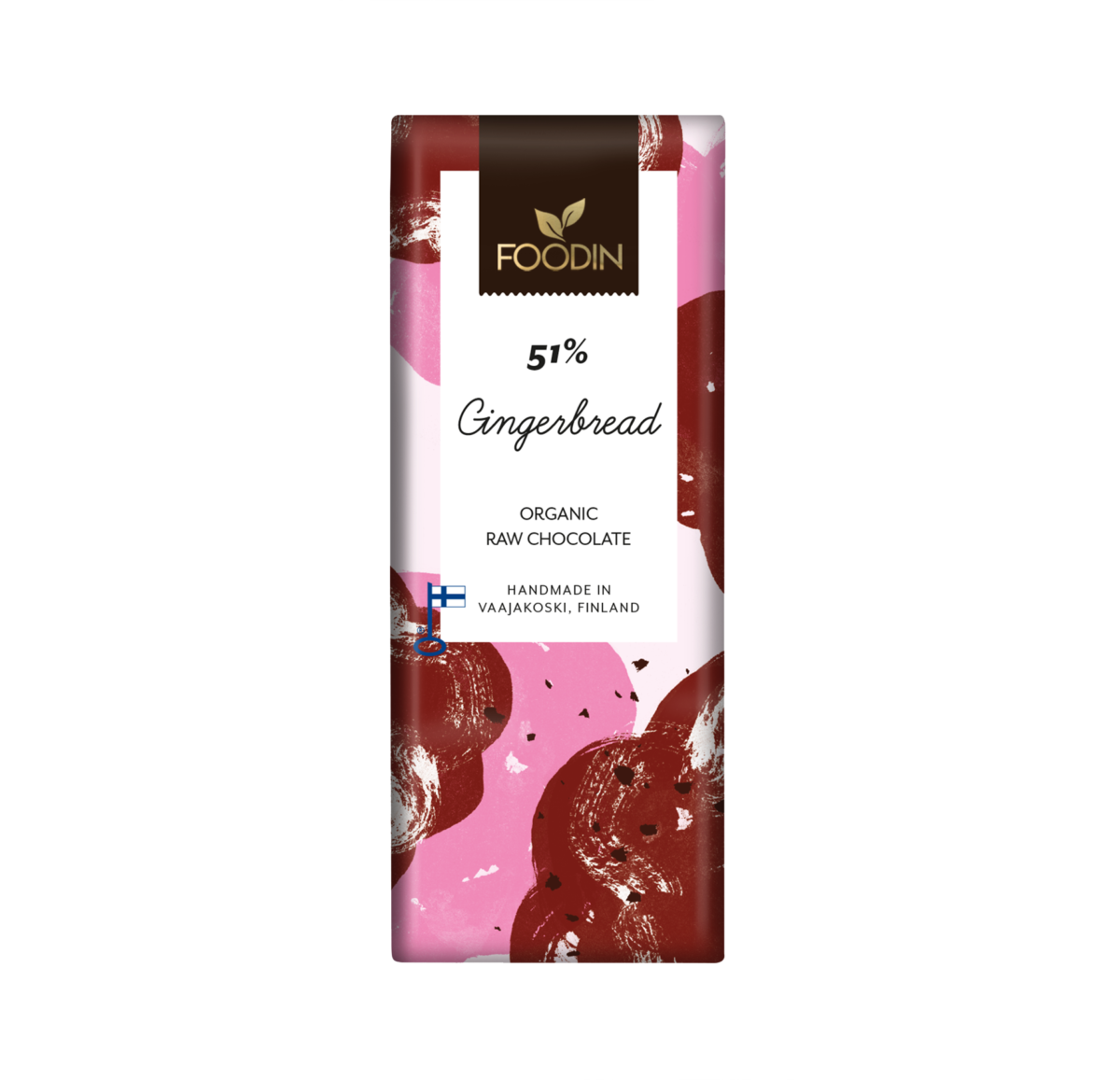 【FOODIN】Raw Chocolate Gingerbread 51%, Organic 40g|ローチョコレート ジンジャーブレット 単品