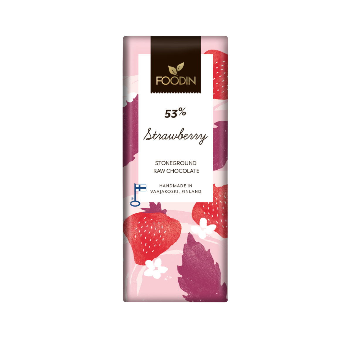 【FOODIN】Raw Chocolate Strawberry 53%, Organic 40g|ローチョコレート ストロベリー 単品